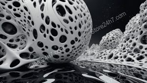 Stellar Void: Surreal Porous Orbs