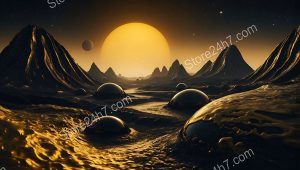 Ethereal Dusk on Alien Landscape