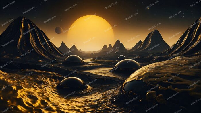 Ethereal Dusk on Alien Landscape