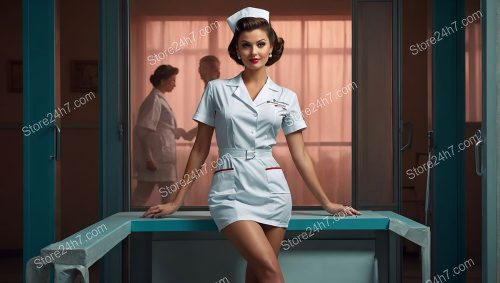 Retro Pin-Up Nurse With Charm