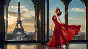 Eiffel Enchantment in Red Pin-Up