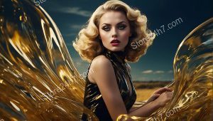 Golden Glamour Vintage Style Portrait