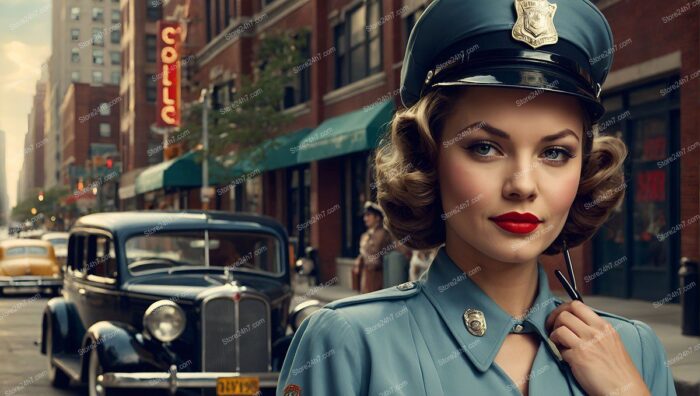 Retro Elegance in Police Pin-Up Style
