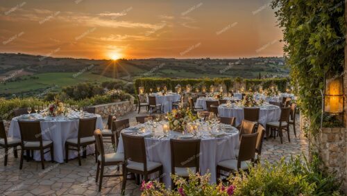 Beautiful Sunset Banquet Space by Premier Catering Service