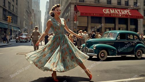 Swirling Dress Pin-Up Street Dance