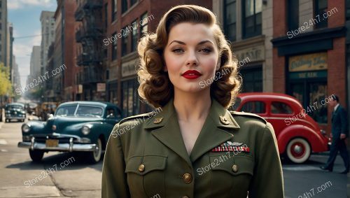 Timeless Military Elegance in Pin-Up Style