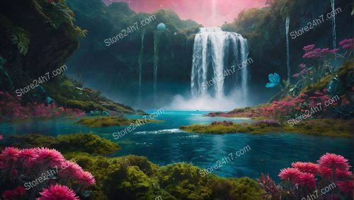 Ethereal Waterfalls in Lush Alien Haven