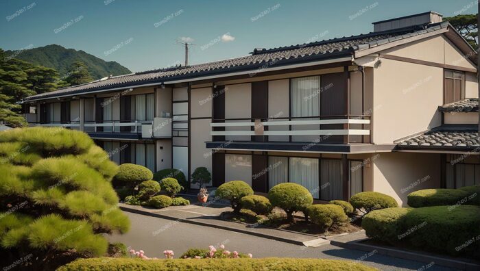 Tranquil Japanese Motel Garden View