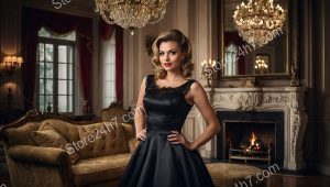 Timeless Pin-Up Beauty in Mansion