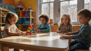Focused Play in Sunny Classroom