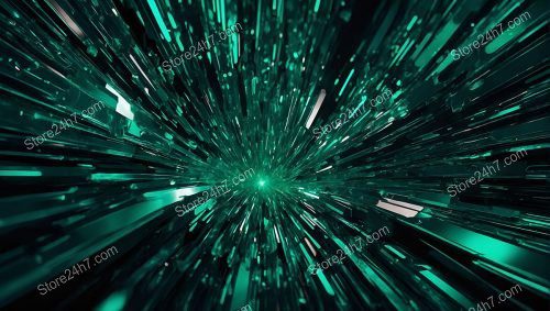 Emerald Hyperspace Explosion Abstract