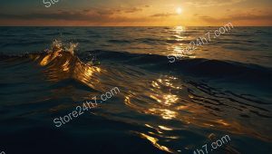 Sunset Serenity on Surreal Waves