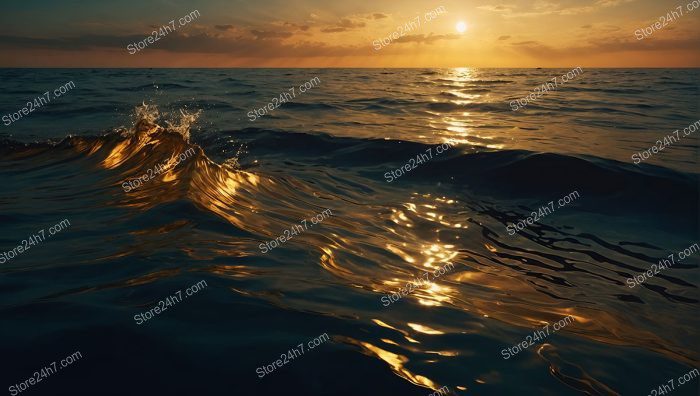 Sunset Serenity on Surreal Waves