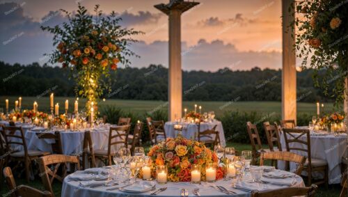 Elegant Outdoor Dining Setup by Professional Catering Service