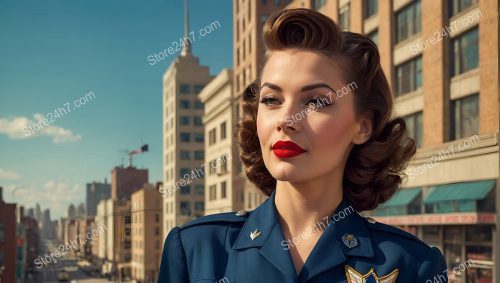Retro Air Force Pin-Up with Timeless Grace