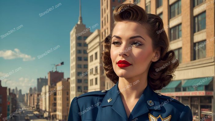 Retro Air Force Pin-Up with Timeless Grace