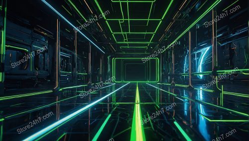 Neon Matrix Pathway Luminous Corridor