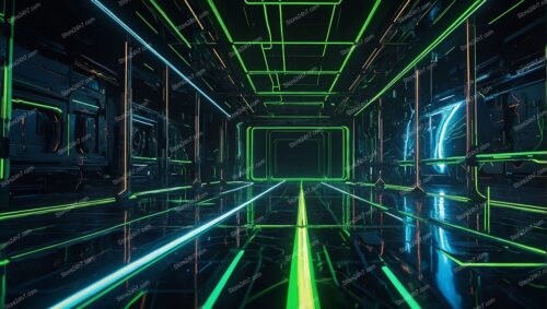 Neon Matrix Pathway Luminous Corridor