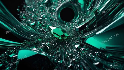Emerald Event Horizon Abstract Art