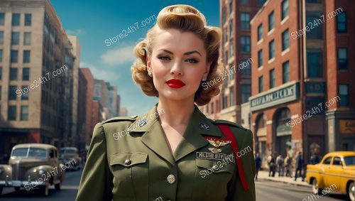 Timeless Military Elegance: 1940s Pin-Up Beauty