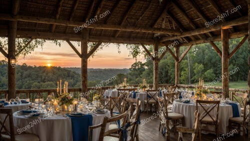 Rustic Outdoor Pavilion for Sunset Banquet by Catering Service