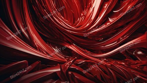Crimson Swirls in Surreal Abstraction