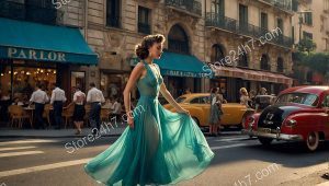 Vintage Pin-Up Dance on Paris Street