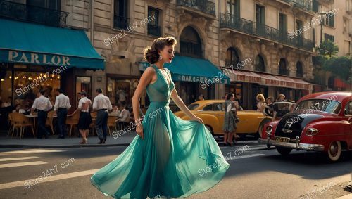 Vintage Pin-Up Dance on Paris Street