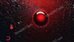 Red Sphere in Surreal Vortex