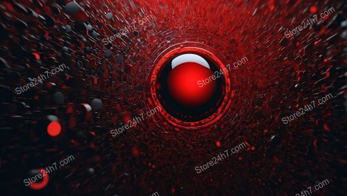 Red Sphere in Surreal Vortex