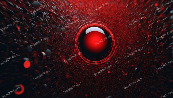Red Sphere in Surreal Vortex
