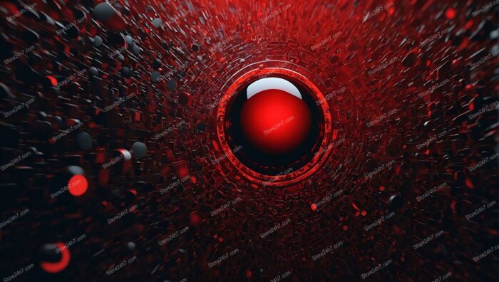 Red Sphere in Surreal Vortex