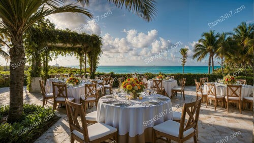 Luxurious Seaside Banquet Setup by Premier Catering Service