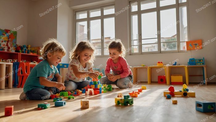 Kids Engaged in Joyful Block Play