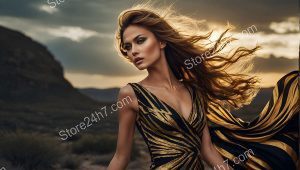 Desert Twilight Golden Dress Vogue