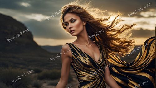 Desert Twilight Golden Dress Vogue