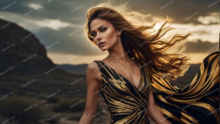 Desert Twilight Golden Dress Vogue