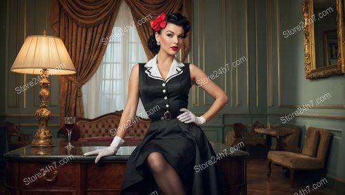 1930s Pin-Up Style Maid with Attitude