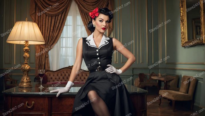 1930s Pin-Up Style Maid with Attitude