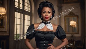 Majestic Maid: Timeless Pin-Up Beauty