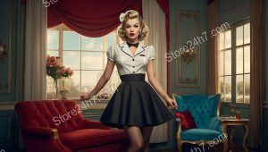 Retro Chic Maid Captures Cosplay Party Spirit