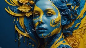 Blue and Gold Surreal Elegance