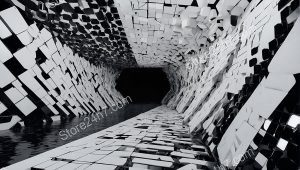 Monochrome Labyrinth of Surreal Cubes