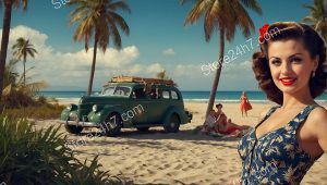 Fifties Seaside Classic Pin-Up Pose