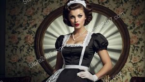 Retro Charm: Classic Pin-Up Maid