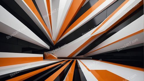 Abstract Angular Orange Perspective