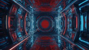 Red Core Abstract Cyber Corridor