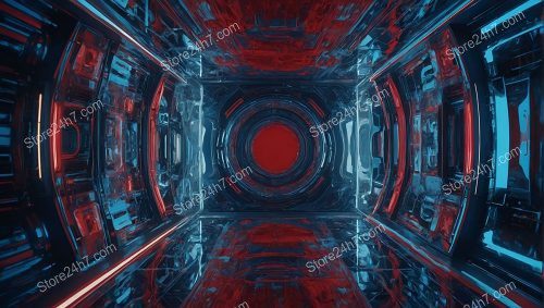 Red Core Abstract Cyber Corridor