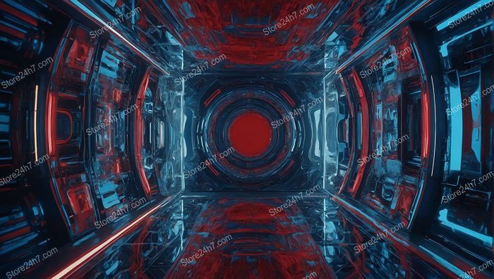 Red Core Abstract Cyber Corridor