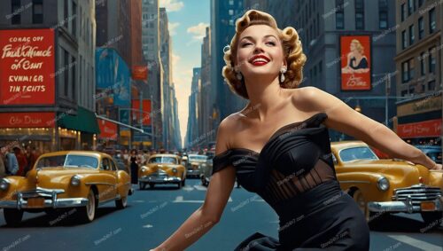 Glamorous Pin-Up Dancing Queen, Vintage NYC